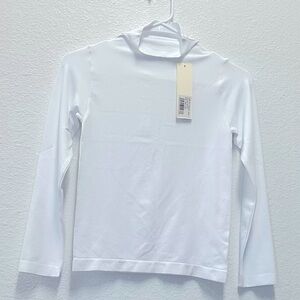 Yelete White mock neck stretchy top One Size